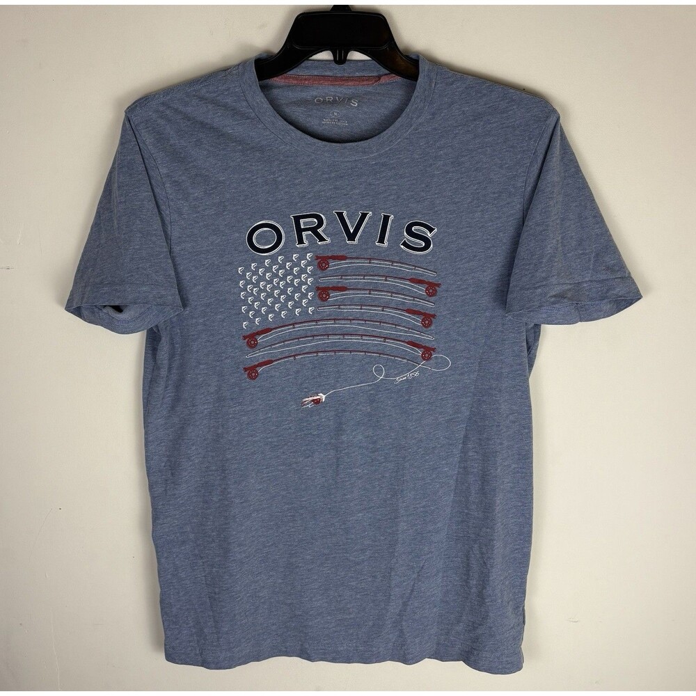 Men’s Orvis Graphic T-Shirt / Blue / Size Medium / Short Sleeve